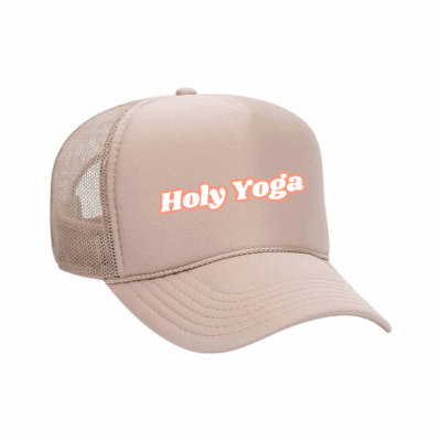 Khaki Trucker Hat w/ Retro Logo